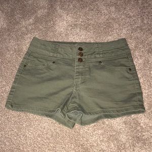 Dark green high waisted shorts